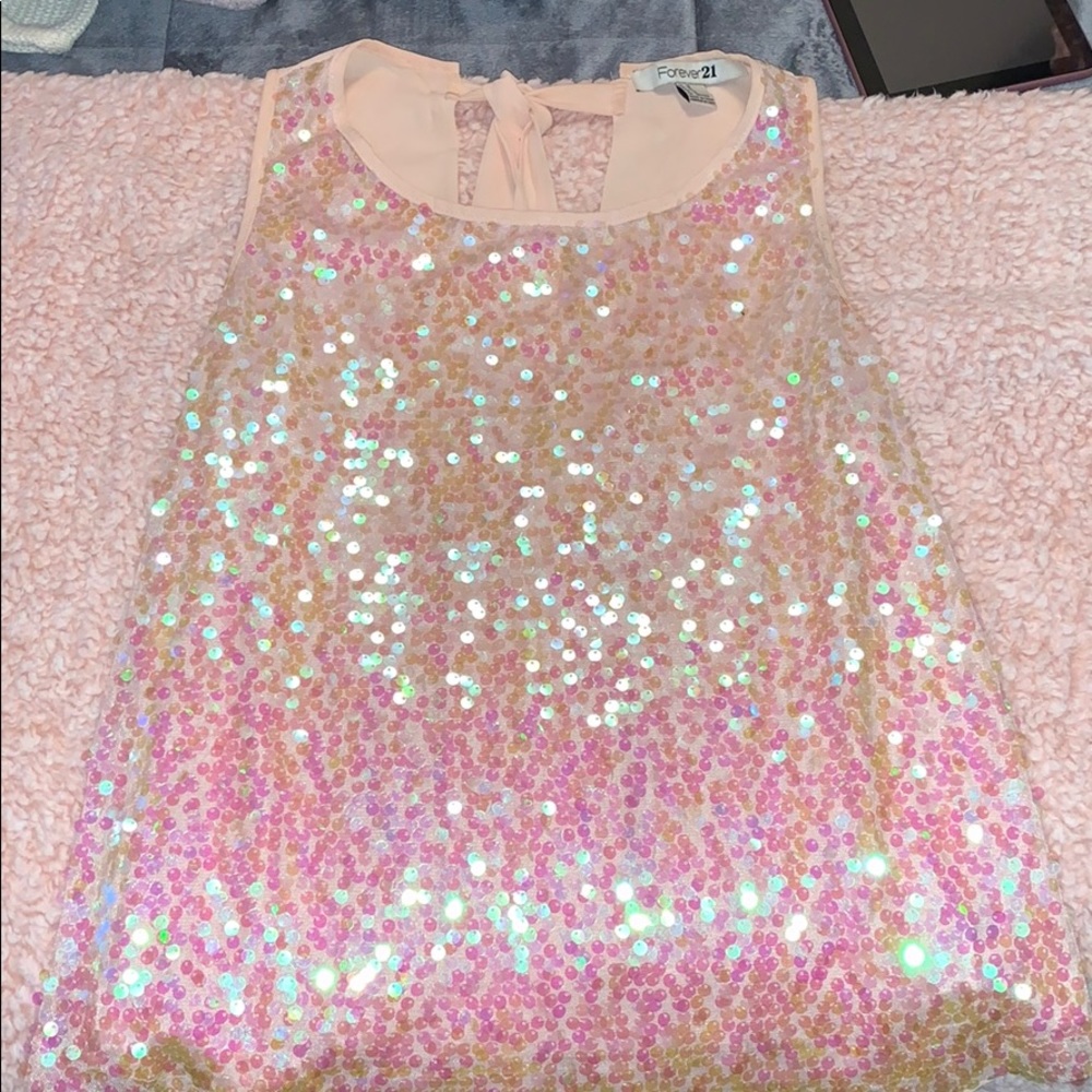 Forever 21 Pink Sequin Top